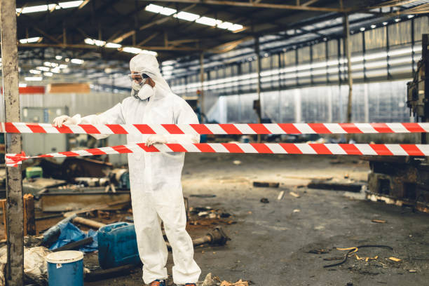 Professional Biohazard Cleanup technician working in McKittrick, CA